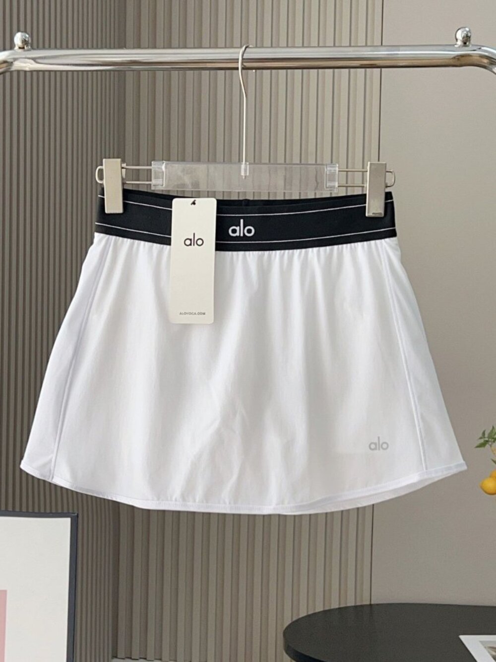 NWT 🤍 Alo Yoga Match Point Tennis Skirt White Built In Shorts Activewear 😘
